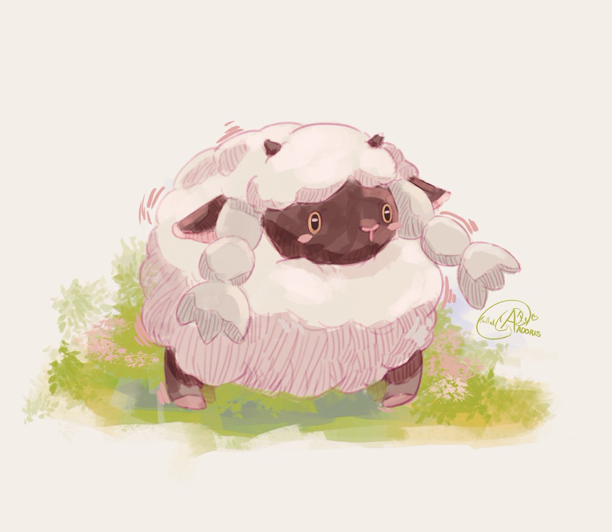 aadorisart's tweet photo. What a soft and beautiful friend 😍 #PokemonDirect #pokemon #wooloo #PokemonSwordShield https://t.co/TiX7HLWUDo