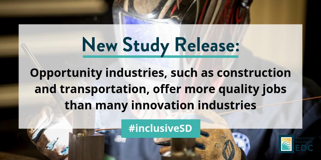 To make the most impact, San Diego must focus on growing jobs in opportunity industries. Here’s why: smallbiz.inclusiveSD.org #inclusiveSD #trades #cvwow
