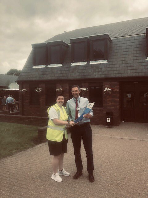 OurBlueLight's tweet photo. Day 3 of the HMPPS leg and HMP Styal cycled over to Thorn Cross to handover the torch. Well done team Styal#keepingtheconversationgoing #ourbluelightrelay https://t.co/QT2O8hIWcG