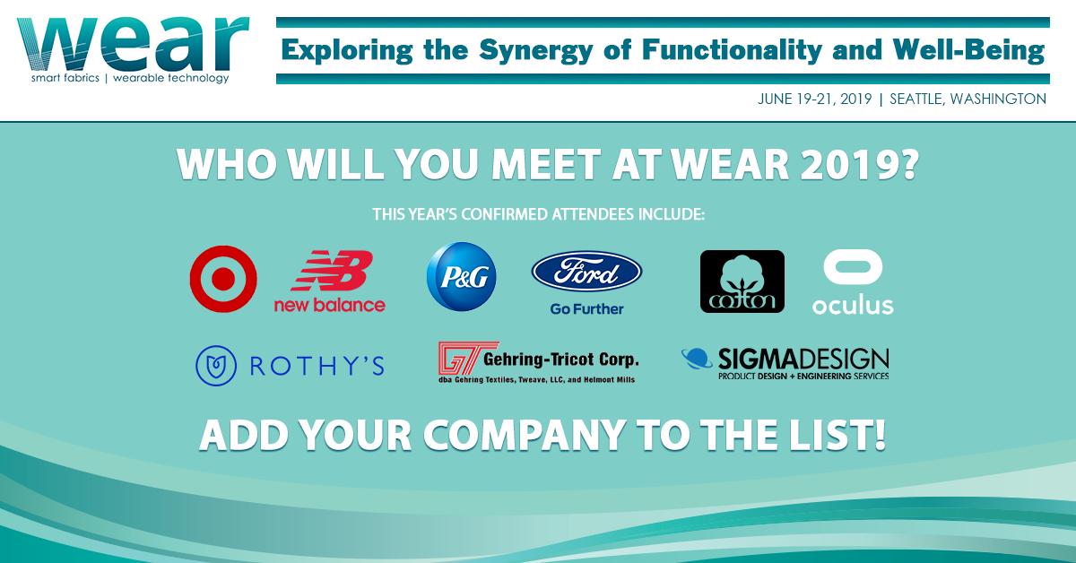 With only two weeks remaining until the kick off of WEAR 2019, there's still time to book your ticket and join other key industry players this June 19-21, in Seattle, WA! bit.ly/1V9QB6R #WEARCON19
