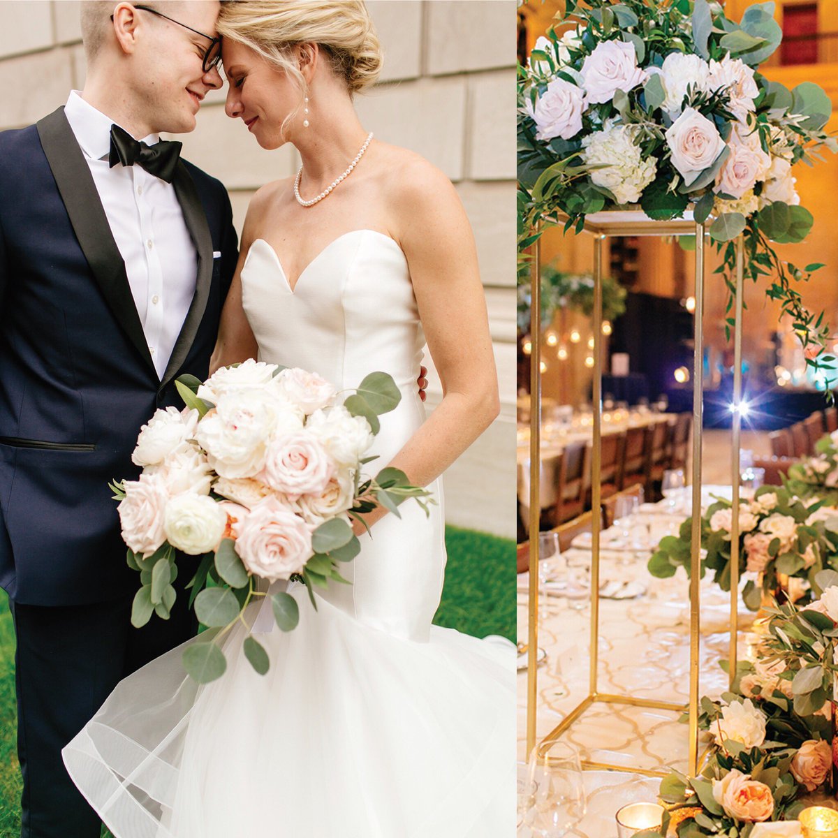 Blush tones &amp; tall centerpieces - we’re here for it!