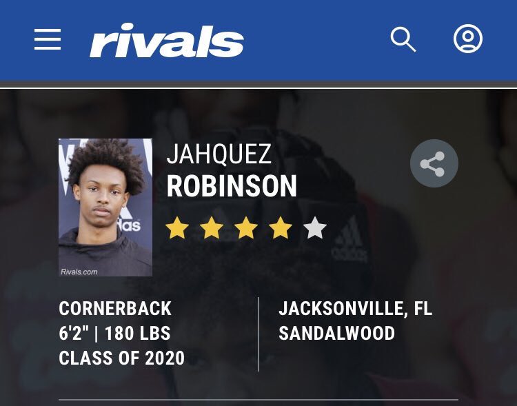 TheFYFQuarter's tweet image. Congratulations to @jahquezrobinson on his newly acquired Rivals rating! Still isn’t accurate yet but in due time! These Florida boys different, that’s just the facts! #FloridaBoyz #DBsOverEverything #AlabamaCommit #RollTide #FYFQuarterSports