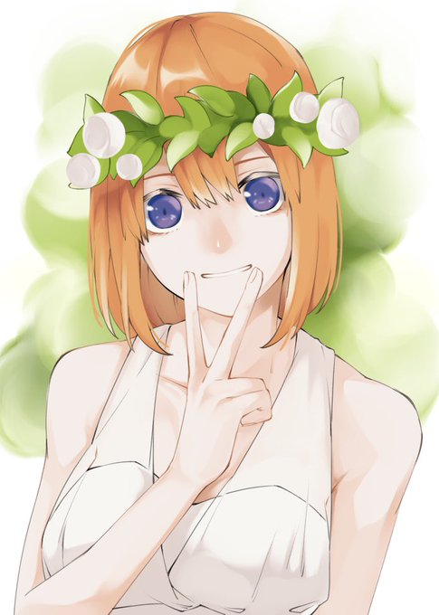 わかつき＝アジャスト＝ぼんべ🐧さんがTwitterに投稿した中野四葉(五等分の花嫁)のイラスト。