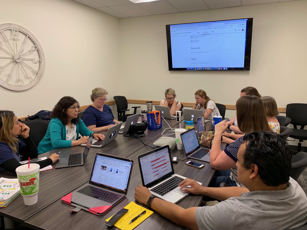 pjgiles's tweet photo. Alpine teachers learning more about Google Classrom w/ β¦@LindsiSullivanβ© @me to use in their classes for the 19-20 school year. #InnovateAlpine #googleclassroom #summercollaboration https://t.co/7JytDnFvvT