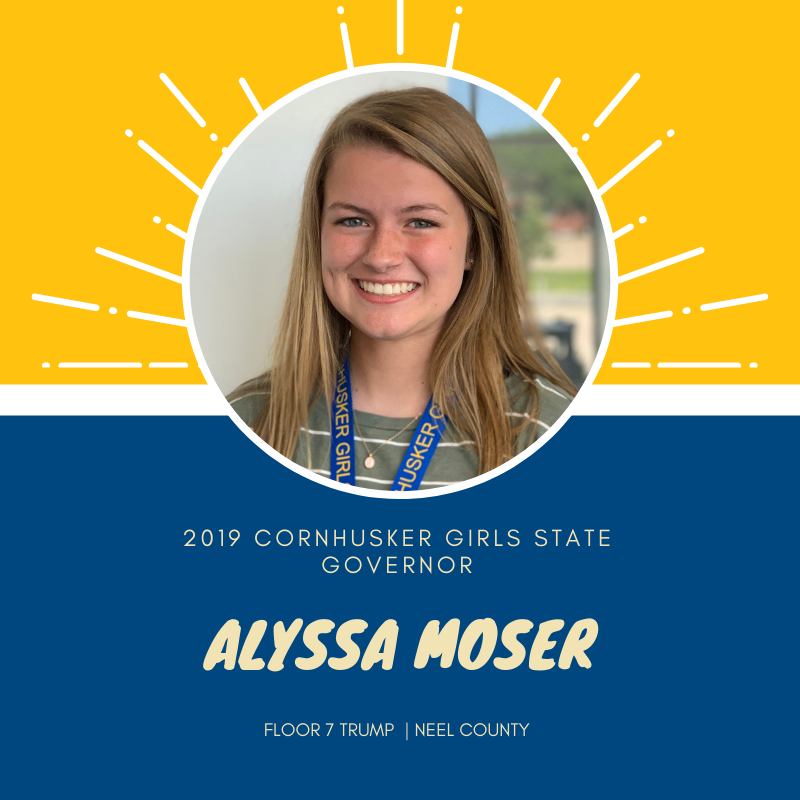 Drum roll please.....Introducing our 2019 Cornhusker Girls State Governor: Alyssa Moser! #alacgs19