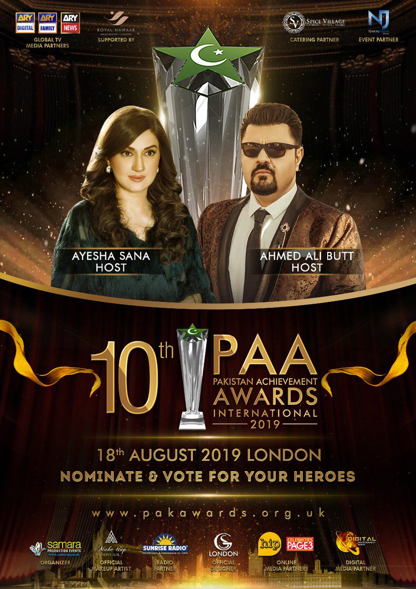 page3magazine3's tweet image. Great news on Eid Day. 10th Pakistan Achievement Awards International 2019 hosts announced. Eid MUBARAK to all from 10th PAA. London get ready it's on Sunday 18th August. Nominate your heroes pakawards.org.uk 

#10thPAA2019 #PAA #10thPAA #samaraeventsuk #aryfamily
