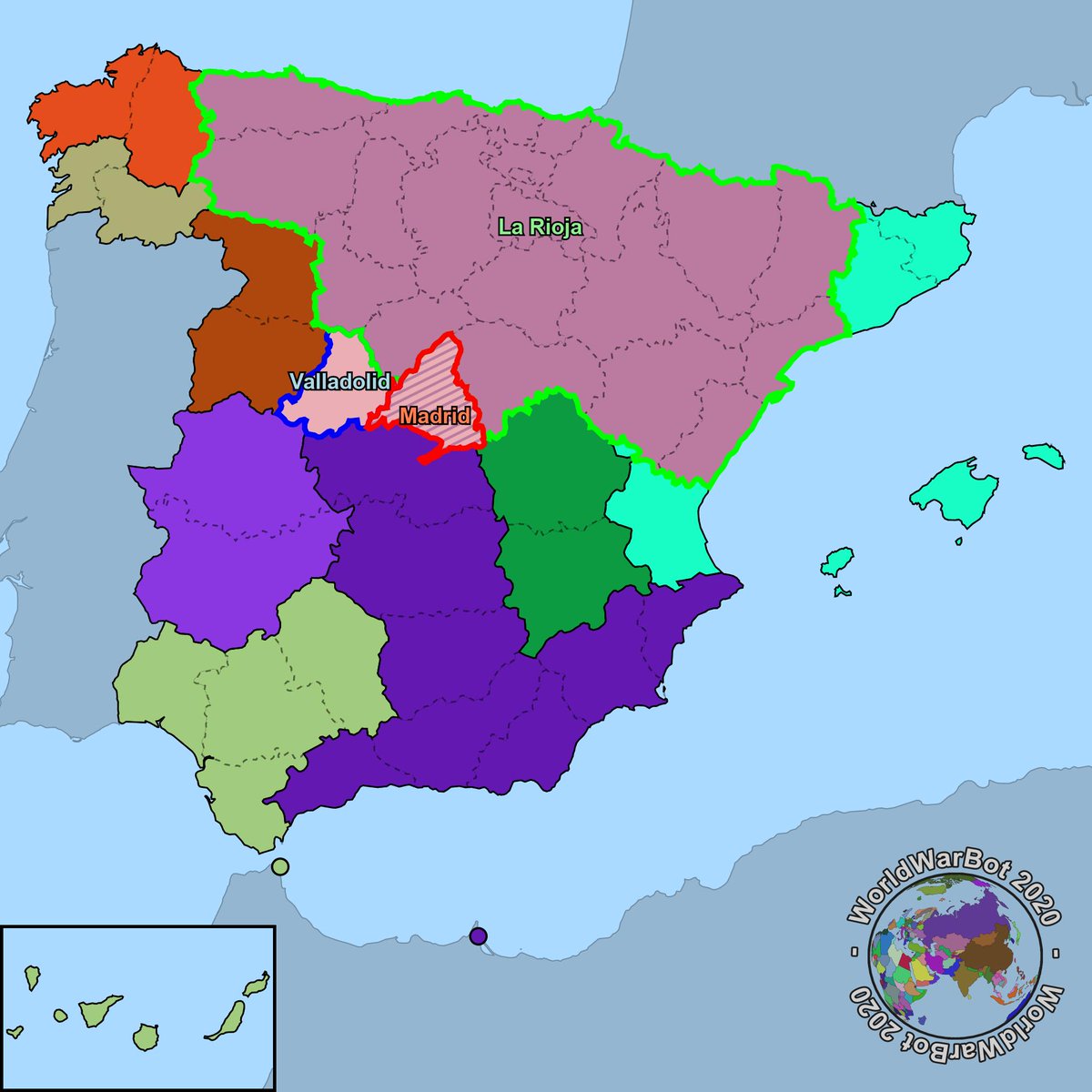 Cuarta semana de julio, año 2022, La Rioja ha conquistado la provincia de Madrid anteriormente ocupada por Valladolid.
#LaRioja #Valladolid