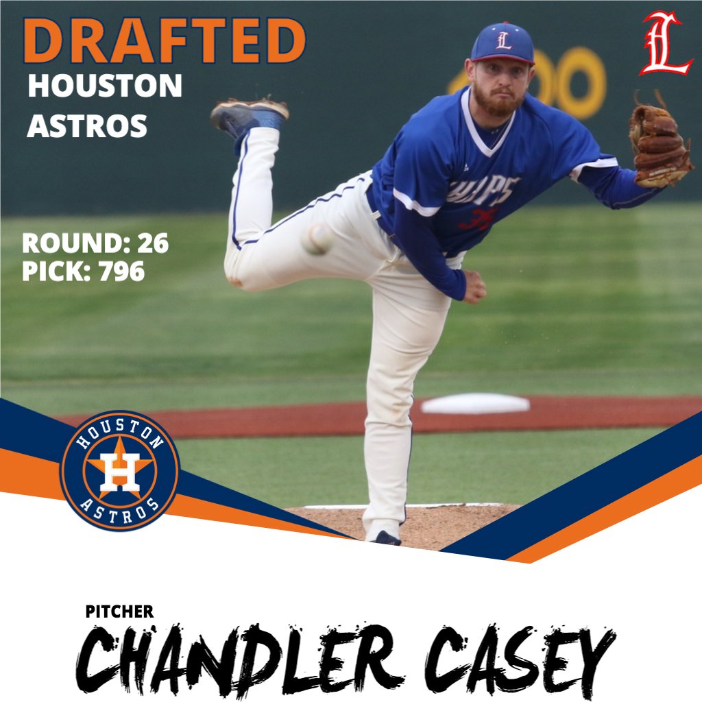 LCU Chaparrals (@lcuchaps) on Twitter photo Anotha' one.
In the 26th round, the Houston <a href="/astros/">Houston Astros</a> select Lubbock Christian pitcher Chandler Casey! Anotha' one.
In the 26th round, the Houston <a href="/astros/">Houston Astros</a> select Lubbock Christian pitcher Chandler Casey!