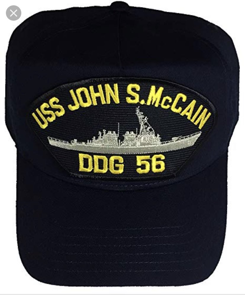 I think all Veterans & Americans should be tweeting and retweeting images of the USS John McCain with its proud name showing to @realDonaldTrump and pictures of caps with the name on them as well

🇺🇸••• - - - •••🇺🇸
