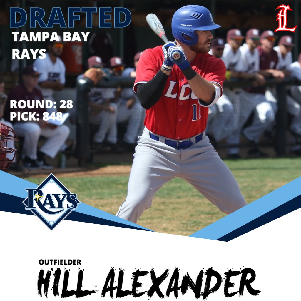 LCU Chaparrals (@lcuchaps) on Twitter photo The third Chap taken today and the fourth overall is...
Hill Alexander! He goes to the Tampa Bay <a href="/RaysBaseball/">Tampa Bay Rays</a> in the 28th round. The third Chap taken today and the fourth overall is...
Hill Alexander! He goes to the Tampa Bay <a href="/RaysBaseball/">Tampa Bay Rays</a> in the 28th round.