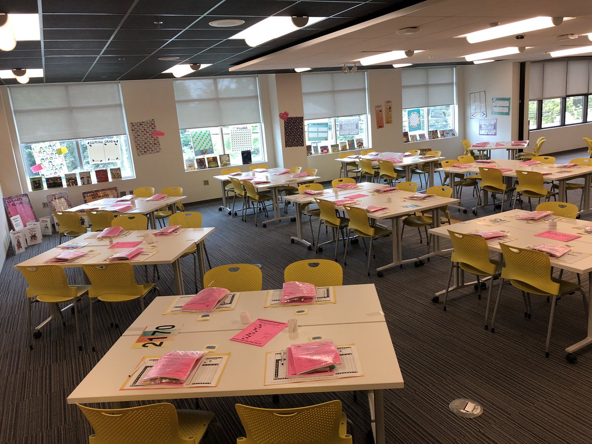 SharonSuriano's tweet photo. Get ready, @GahannaJeffersn elementary math teachers. Kim Sutton is back and ready for 2 days of intense fun and ideas to support #gjpsMath! @Creative_Math https://t.co/64PDk1zLTC