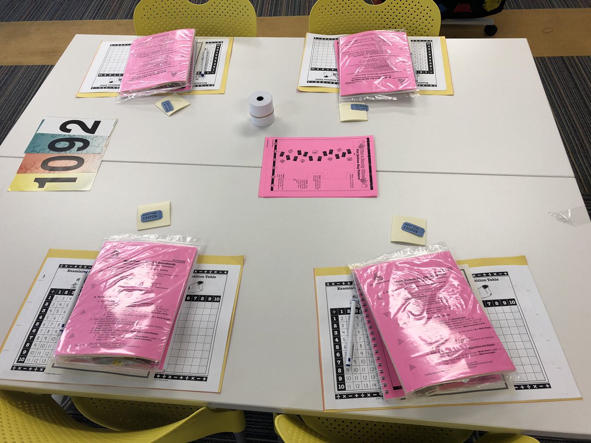 SharonSuriano's tweet photo. Get ready, @GahannaJeffersn elementary math teachers. Kim Sutton is back and ready for 2 days of intense fun and ideas to support #gjpsMath! @Creative_Math https://t.co/64PDk1zLTC