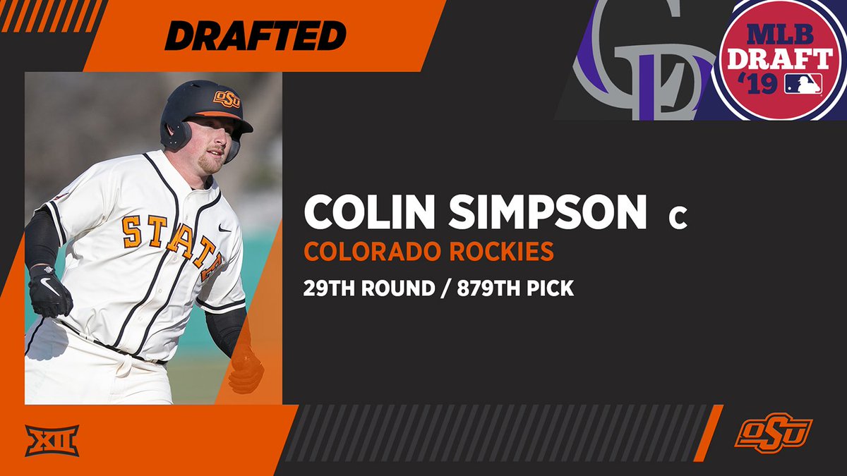 A 4-year standout for the Cowboys and now <a href="/colinsimpson30/">Colin Simpson</a> is a <a href="/MLBDraft/">MLB Draft</a> pick — congrats Tank! #GoPokes #okstate