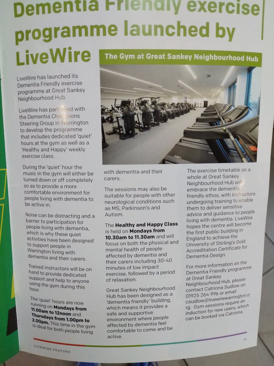 LST_OT's tweet image. I&apos;ve always thought my gym was wonderfully supportive and inclusive - this just proves it! What a great idea, and it doesn&apos;t even cost any extra money or resources! 👏👏 Well done @YourLiveWire 👏👏 #ExerciseForAll #QuietHours #MeaningfulOccupations