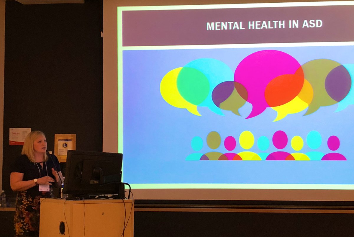 chantelritter's tweet photo. @CarlyMcMorris talking about mental health in ASD and results from the community pilot of #FacingYourFears intervention for anxiety and ASD #researchrockstar #ACHRI #Owerko https://t.co/cTIT9R08YH
