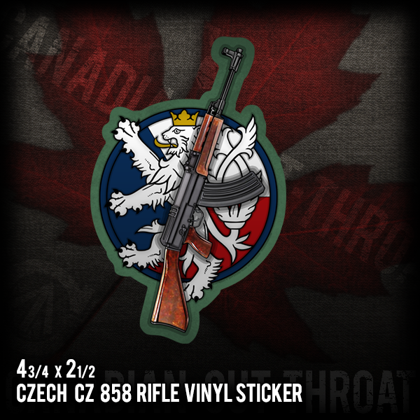 CdnCutThroat's tweet photo. In “honour” of the new Bill C-71 coming into play, we’ve rushed through new ‘protest’ vinyl vehicle decals of the CZ-858 / SG 550. #notoc71 #billblairsentme #gunsofcanada #canadianguns   #nototrudeau #trudeaumustgo #canadiangunnutz  #canadiangunguy #canadaguns #allthysonscommand https://t.co/hpVnZr9Vtt