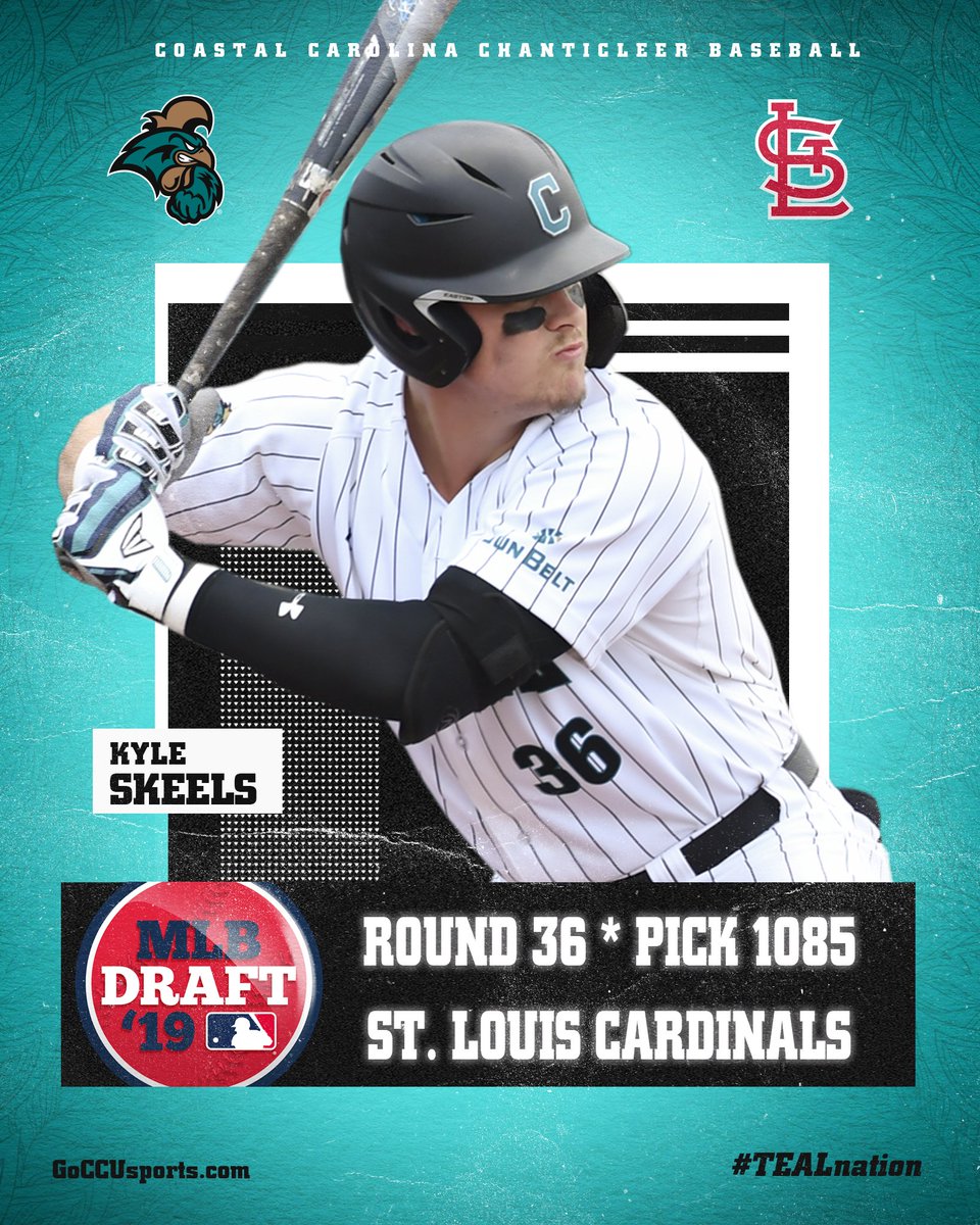 CoastalBaseball's tweet photo. Not done yet!! Kyle Skeels is picked by the @Cardinals! Congrats Skeels! #ChantsUp #2019MLBDraft https://t.co/Vy71ngqql5