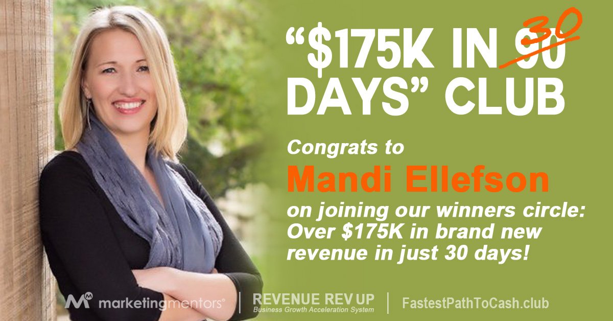 Quick "congrats"  to <a href="/MandiEllefson/">Mandi Ellefson | Founder, Hands-Off CEO</a>; she's crushing it in her coaching business!