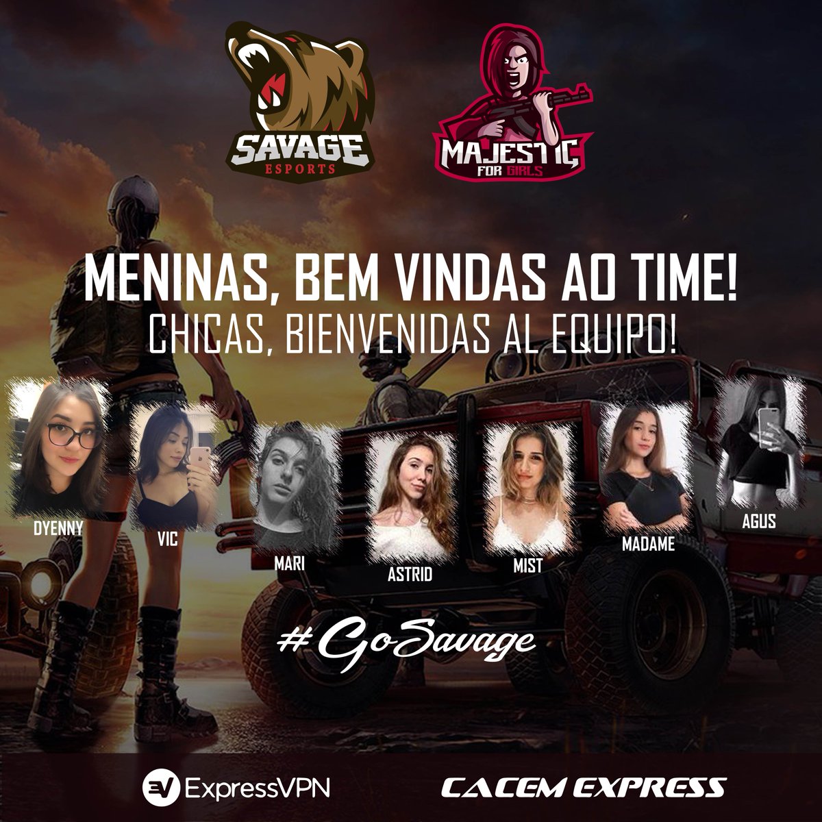 SavageOficialGG's tweet photo. Sejam bem-vindas meninas! Estamos super felizes em poder contar que agora a M4G está em parceria com a Savage. Agora elas van a poder representar também a tag SvG. Muito obrigado meninas por toda confiança entregue e apoio. #GoSvG🐻 #GoM4G
#PUBGM #Esports #Mobile #GamingGirl #Go https://t.co/4UN3Ckj3kq