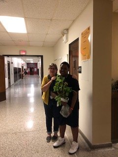 So this guy loves his raspberries:) Today I brought  him canes so he can plant his own raspberry bush. A few tears - the raspberry bushes were first my dad's &amp; then ours and have lived in Chicago, NE CR, and will now be in Wellington Hts. My dad would have loved this...
