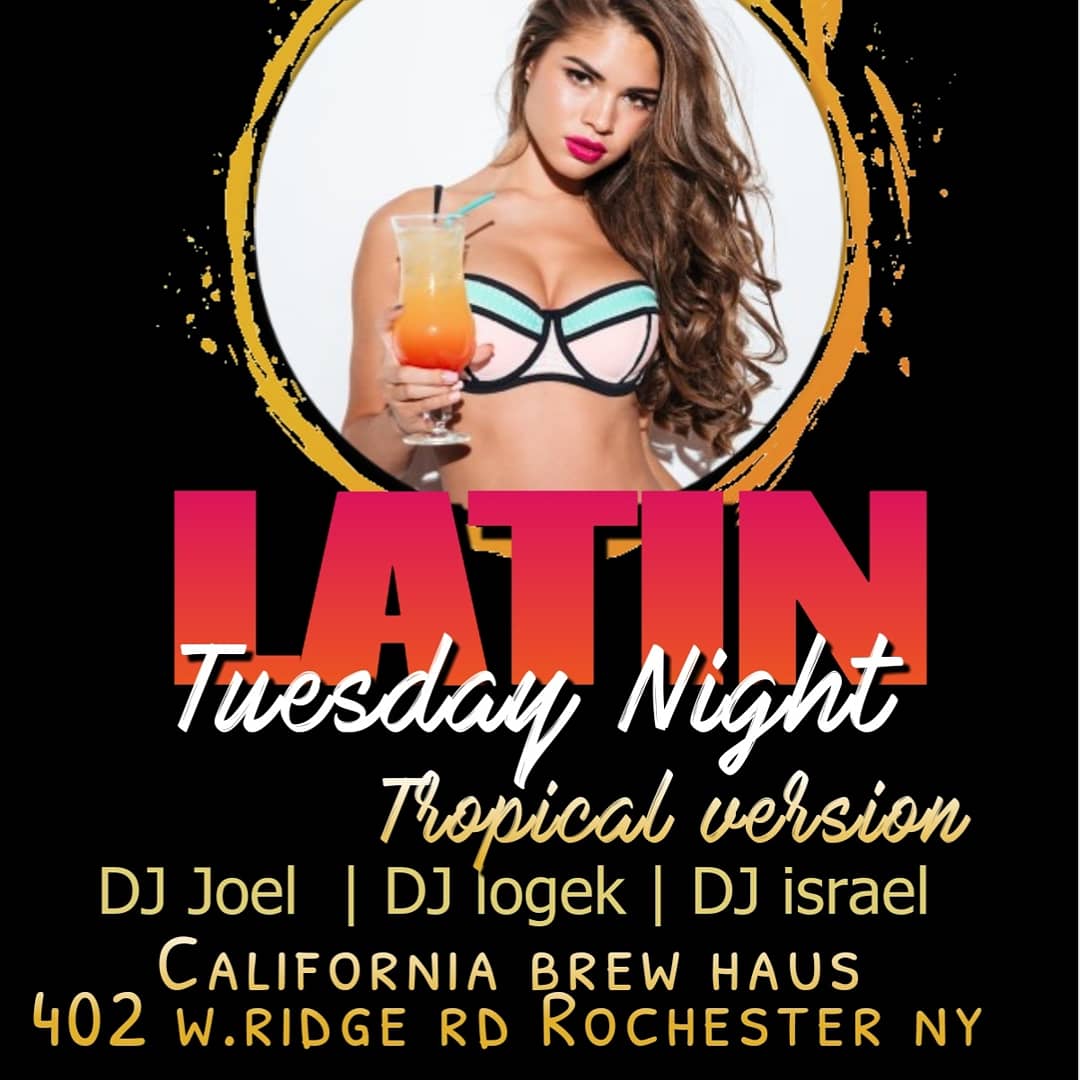 Starting Next Tuesday 
Musically Show time 10pm to 2am 
Lot's of parking in the back of the building. 
Tag your friends and families it's all about the good vibes, Eating / Drinking and Dancing  @ The California Brew Haus