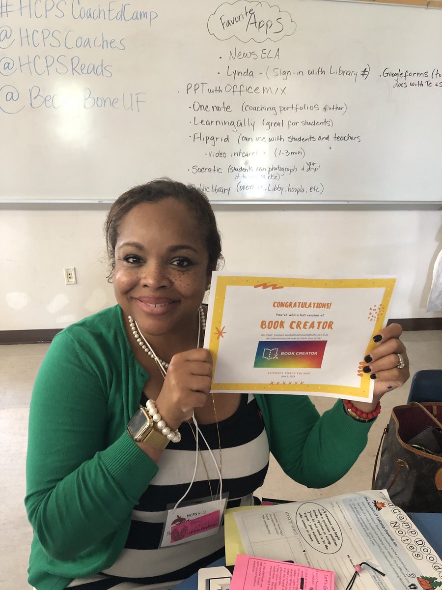 BessDahmash's tweet photo. So grateful for @BookCreatorApp swag! Thank you for your support of #HCPSCoachEdCamp ❤️ @AlonsoHcp @HCPSRead https://t.co/Y9cVJ98fSc