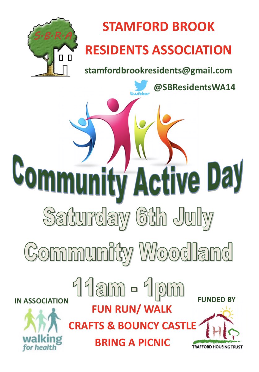 Yes it’s almost that time of year. Come along to Stamford Brook Community Woodland &amp; join in with our fun walk/jog/run route, bring a picnic for afterwards &amp; enjoy the bouncy castle and craft activities on offer. Everyone welcome Keeping #Broadheath brilliant!