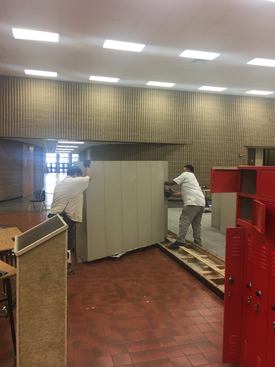 Shout out to our EHS crew for tearing out the old lockers this week! Makes the space look HUGE!! <a href="/EmporiaSpartans/">Emporia Spartans</a> <a href="/Emporia253/">Emporia Schools</a> #EmporiaProud
