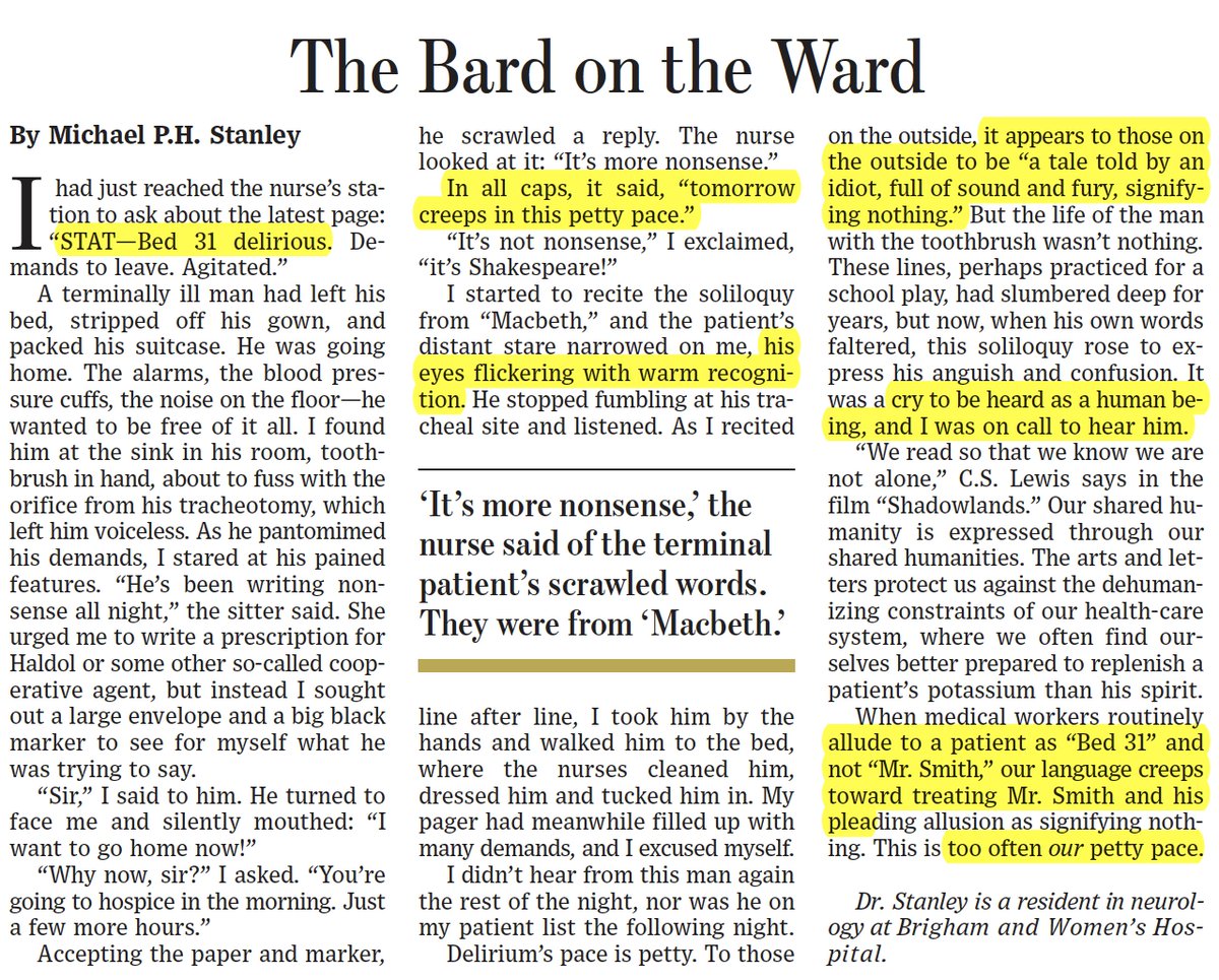 EricTopol's tweet photo. "It was a cry to be heard as a human being, and I was on call to hear him."
https://t.co/KKhvNU8cf4
by Michael PH Stanley @BrighamWomens https://t.co/qhsHbXWEju