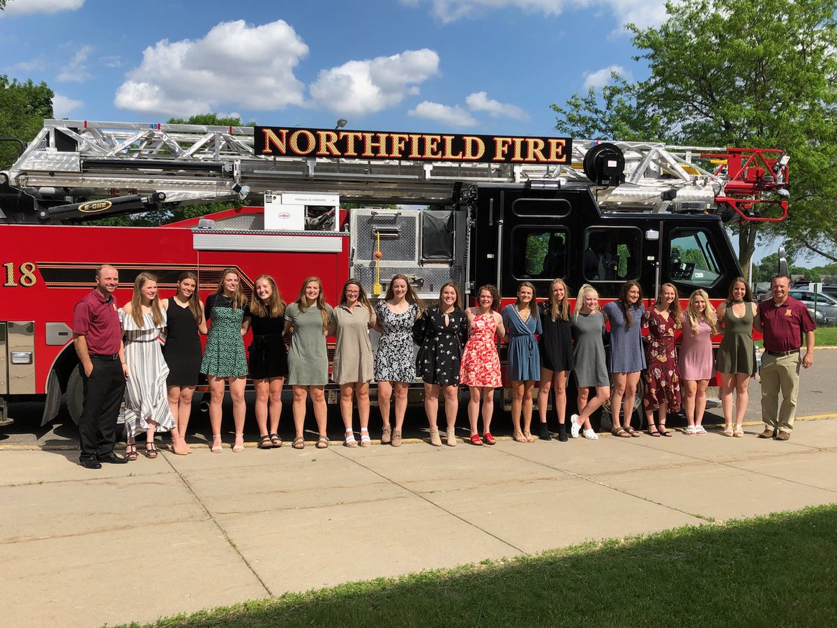 The Raider Softball team gets a Northfield send off to the state tournament by our own NFD and NPD. Good luck ladies! #nfldedu #mshsl