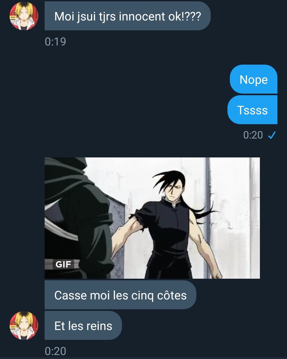 Kin0m0t0S's tweet photo. "Je suis innocente..... Casse moi les côtes" @LisAragorn stop enfiiiiin arrête de nous mentiiiiiir 😭😭😂 https://t.co/8ZnqPKzFmU