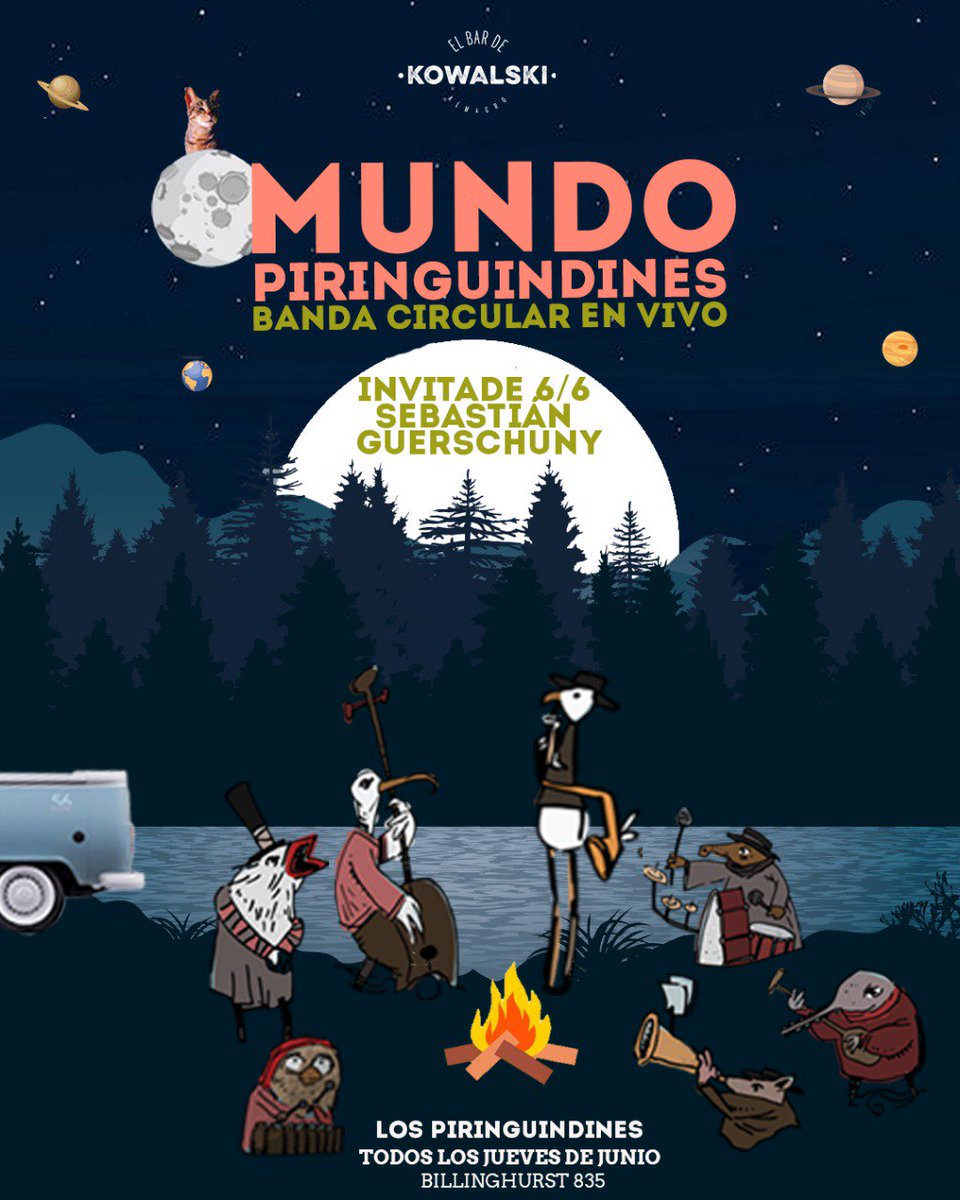 Todos los jueves de Junio Los <a href="/Piringundines/">Los Piringundines</a> hacemos #MundoPiringundines 🌎
Banda en Vivo 🎶
+ Invitades especiales ❤️
+ Dj en el Patio 🌳🎧
Desde las 22 hs en el <a href="/BarKowalski/">bar kowalski</a>
Esta semana nos acompaña <a href="/seba_guerschuny/">Sebastian Guerschuny</a> 👏👏👏
Les esperamos
#Musica #Banda #EnVivo #Jueves #Almagro