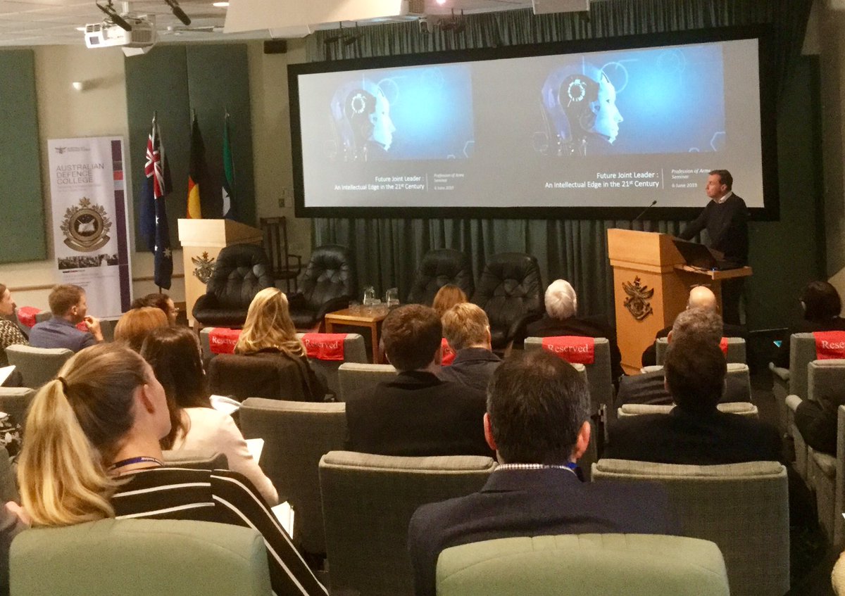 ADC_Australia's tweet image. Full house at the @ADC_Australia first #ProfessionofArms for 2019. Join the conversation on future joint leaders of 2030 and educating the future force with @WarintheFuture @NKFinney @TyrellMayfield @CharlesEdel @DPBEthics  @cathy_moloney #MakePMEFunAgain