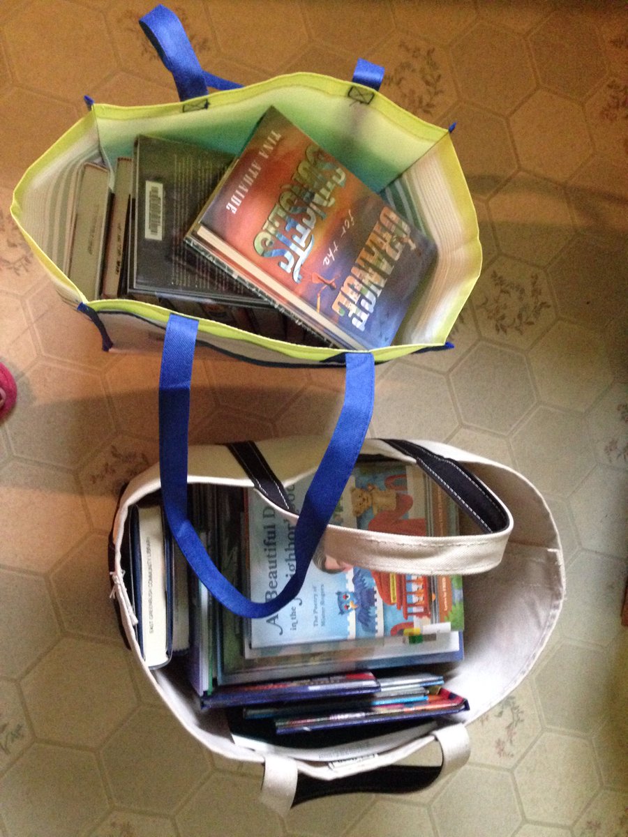 DPSLibrary1's tweet photo. 😳🙄😳🤣Ser what happens when you request all the great books you hear about at your first library conference! #ssl2019
#leadoutloud #timetoread! https://t.co/d50cHkv2Sf