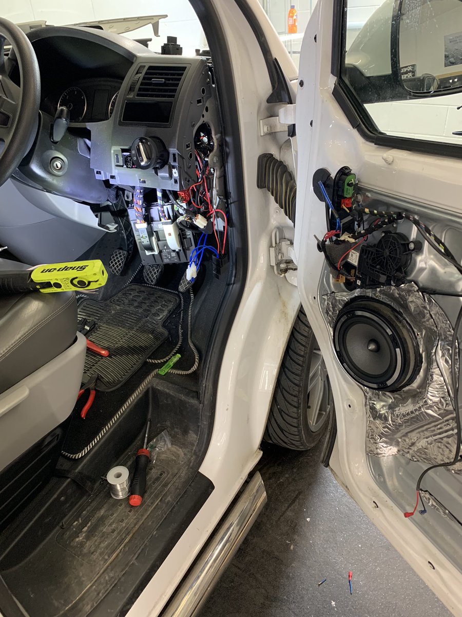 retrofitsol's tweet photo. Vw Transporter Campervan we had in for upgrades from @PioneerUK &amp; @FocalOfficial to improve experience on the road and campsite . 
Wired through leisure battery for entertainment at the flick of a switch when parked up 
#Volkswagen #vw #vwt5 #vwcamper #pioneer #focal https://t.co/ahdI3nCy7D