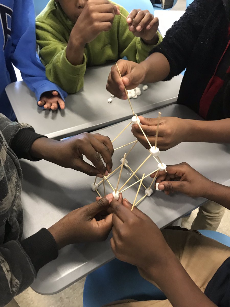 MrsBenton4th's tweet photo. STEM marshmallow Tower— I am so proud of my scholars! Some days they barely get along, give up when things get tough, and don’t work well in teams. But today they all worked together to plan, build, and communicate while completing this challenge. #PESBreakoutYear @PetreeElem https://t.co/kT21Zadc6T