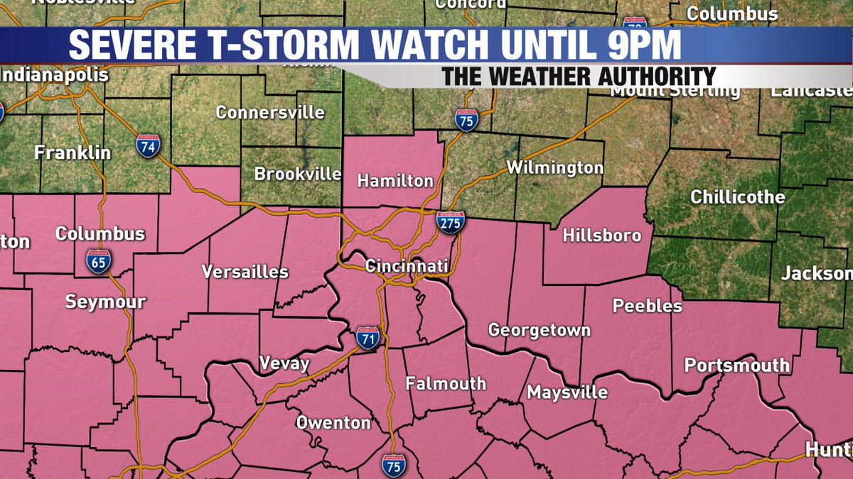 JohnGumm's tweet photo. Severe T-Storm Watch expanded eastward yet again. #Cincywx #KYwx #OHwx #INwx https://t.co/5UgoY3JxLL