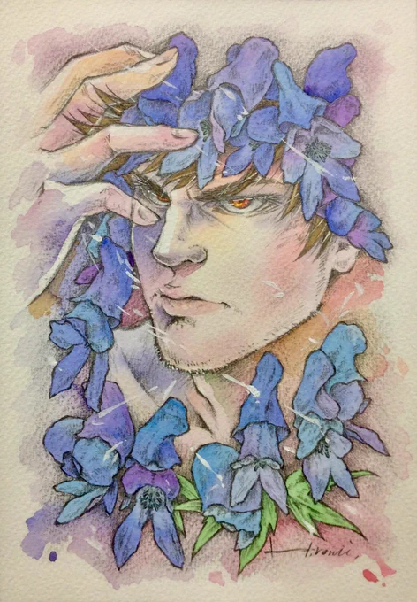 【トリカブト】-Monkshood,Helmet flower- 

「騎士道・人嫌い・栄光・復讐」

#オリジナルイラスト #イラスト #絵 #男性画 #水彩画 #透明水彩 #花言葉 #drawing #illustration #watercolor #watercolorpainting #pencildrawing #pencilpainting #flowerlanguage #art 