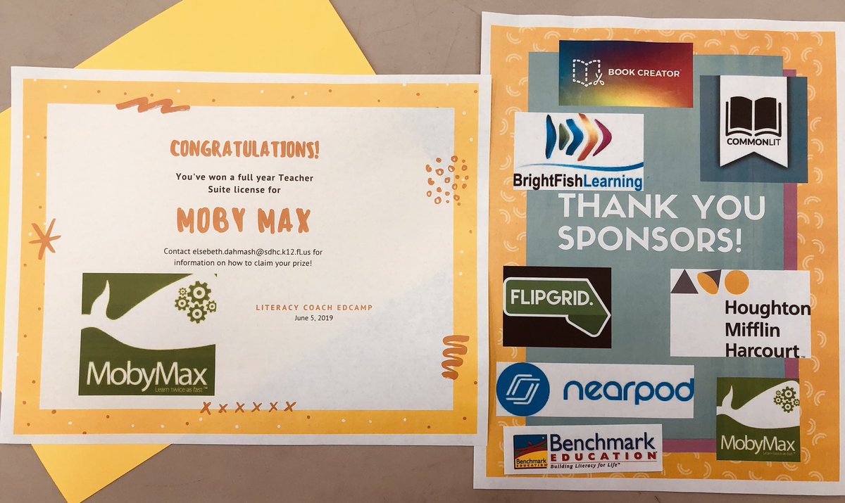 BessDahmash's tweet photo. So grateful for @MobyMax swag! Thank you for your support of #HCPSCoachEdCamp ❤️ @HCPSRead @AlonsoHcp https://t.co/Cx8xRZDujk