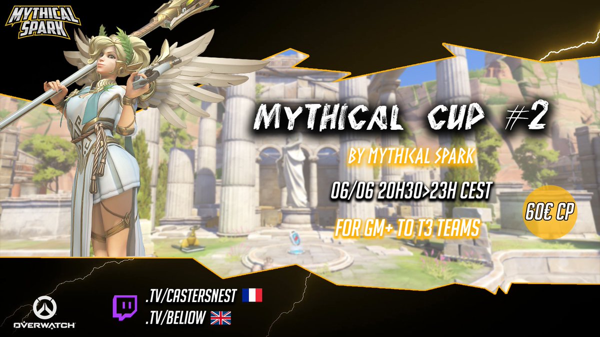 NesoGG's tweet photo. Our Overwatch Team will be competing in the Mythical cup tomorrow! Here's some info:

Organizer: Mythical Spark

Time: 8:30PM CEST

Stream: 
https://t.co/G4OyPAvzce (FR)
https://t.co/MiaXPGpNnW (ENG)

See you there! https://t.co/VesL1wx6iE