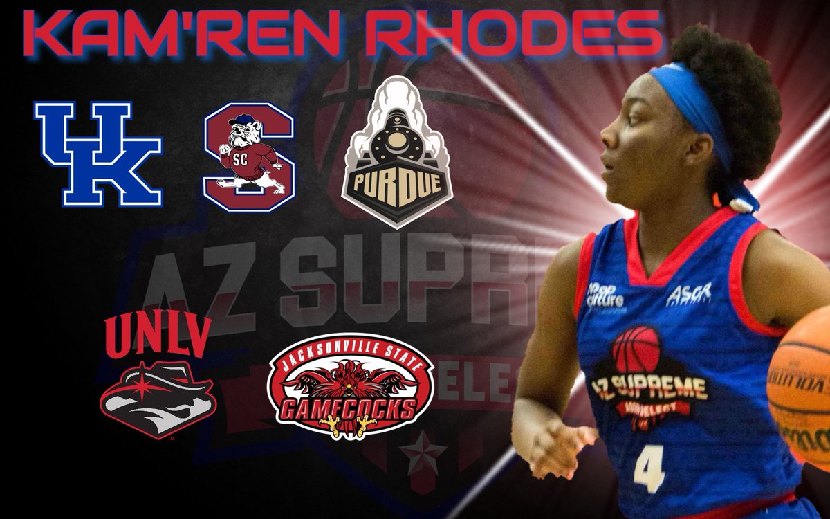 📢POINT GUARD NOTICE📢
Kam'Ren Rhodes Put Her Game &amp; Leadership On Display This Spring As She Competed W/Some Of The Countries Top PGs. Her Poise &amp; IQ Are Putting Her In Elite Company.
@ASGR1995
<a href="/ASGRBasketball/">ASGR</a>
#SubstanceOverHype 
#WeAreArizonaSupreme
#VisionCommitmentTrustGrowth