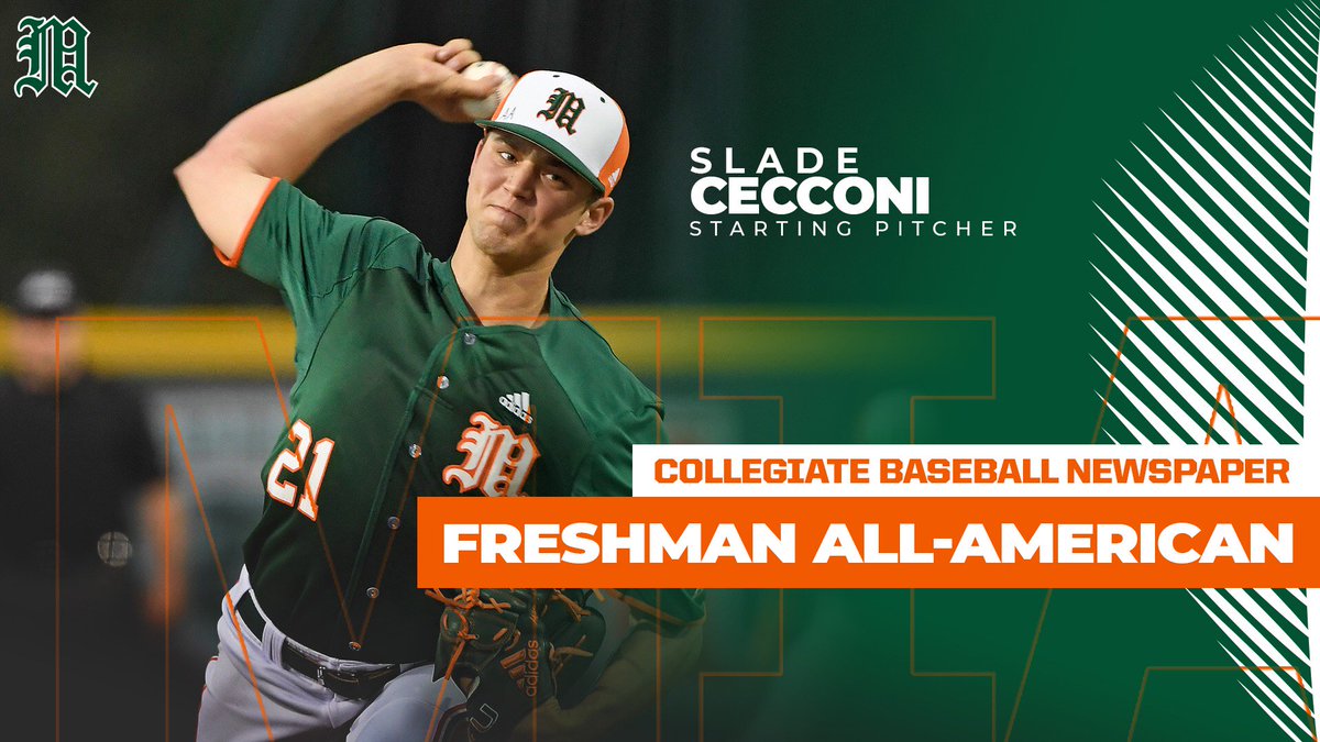 Miami Hurricanes Baseball (@canesbaseball) on Twitter photo Congratulations to <a href="/AdrianDelCast/">Adrian Del Castillo</a> and <a href="/slade_cecconi/">Slade Cecconi</a> on being named Freshmen All-Americans by <a href="/CBNewspaper/">Collegiate Baseball</a>! Congratulations to <a href="/AdrianDelCast/">Adrian Del Castillo</a> and <a href="/slade_cecconi/">Slade Cecconi</a> on being named Freshmen All-Americans by <a href="/CBNewspaper/">Collegiate Baseball</a>!