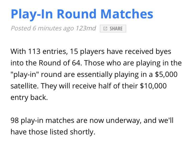 nanonoko's tweet photo. Why do they call it a $10k Heads Up tournament if 98 players out of 113 are getting half of their money back at the WSOP? #angleshoot https://t.co/6ze0iXQ2Yy