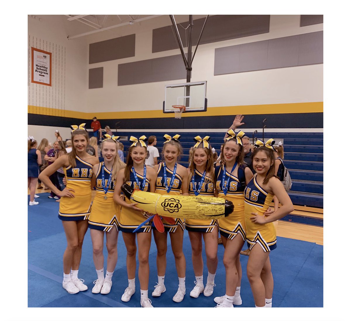 taylorcanon_'s tweet photo. All American year three! UCA Camp was a success also, by taking home the banana first day and last💛💙 https://t.co/Fd4orVbhQD