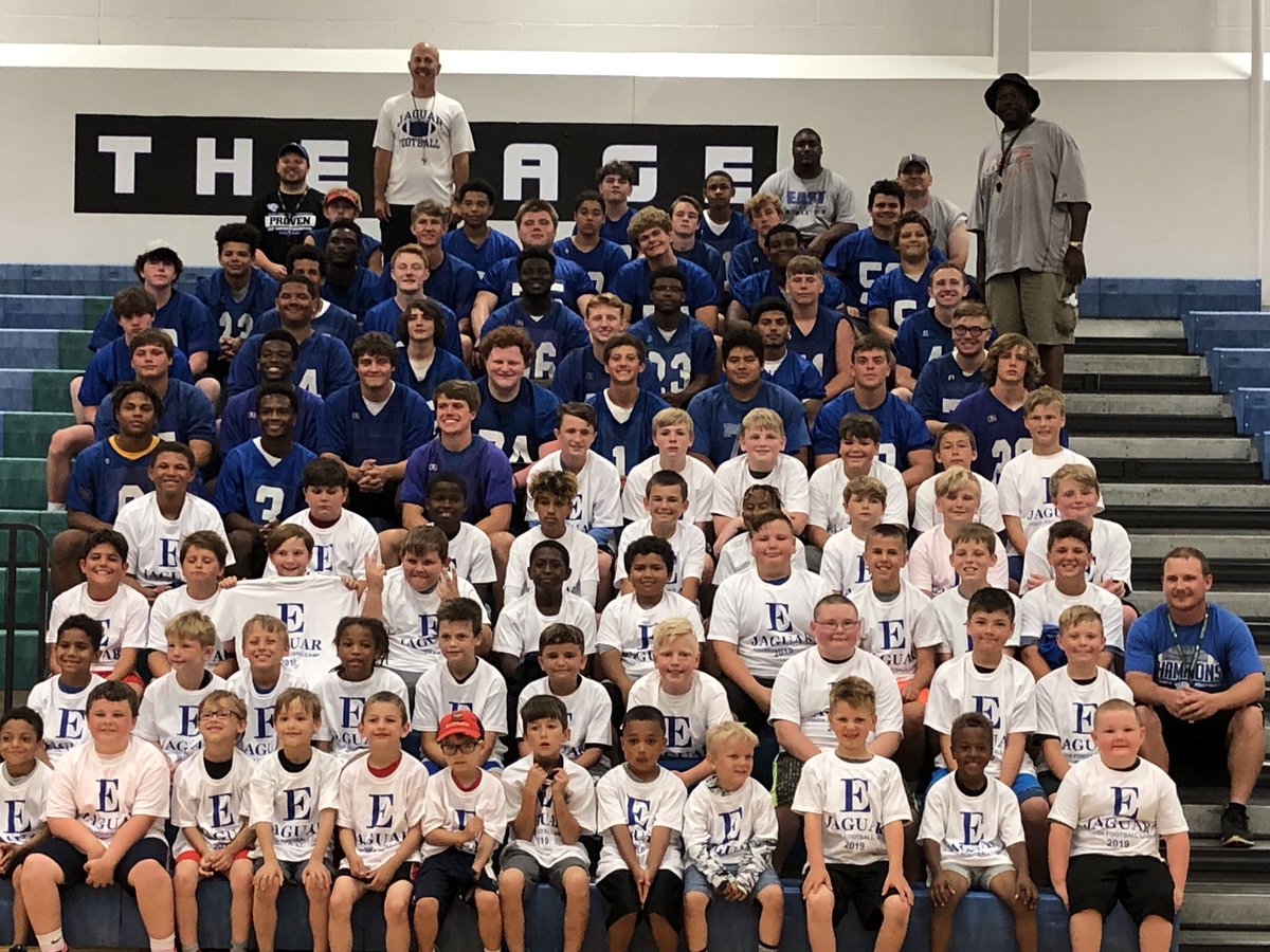 eastjagsFB's tweet photo. Great time this week at the Jaguar Youth Camp! Can’t wait to see all these guys on the gridiron! #FutureJags #GoBigE #Jags #1East https://t.co/bgypS4imoq