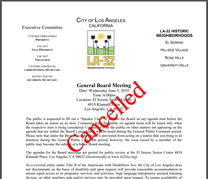LA32NC's tweet photo. Tonight's LA-32 NC Meeting Has Been CANCELLED - https://t.co/9GFahjs79R https://t.co/EMBioBlnhJ