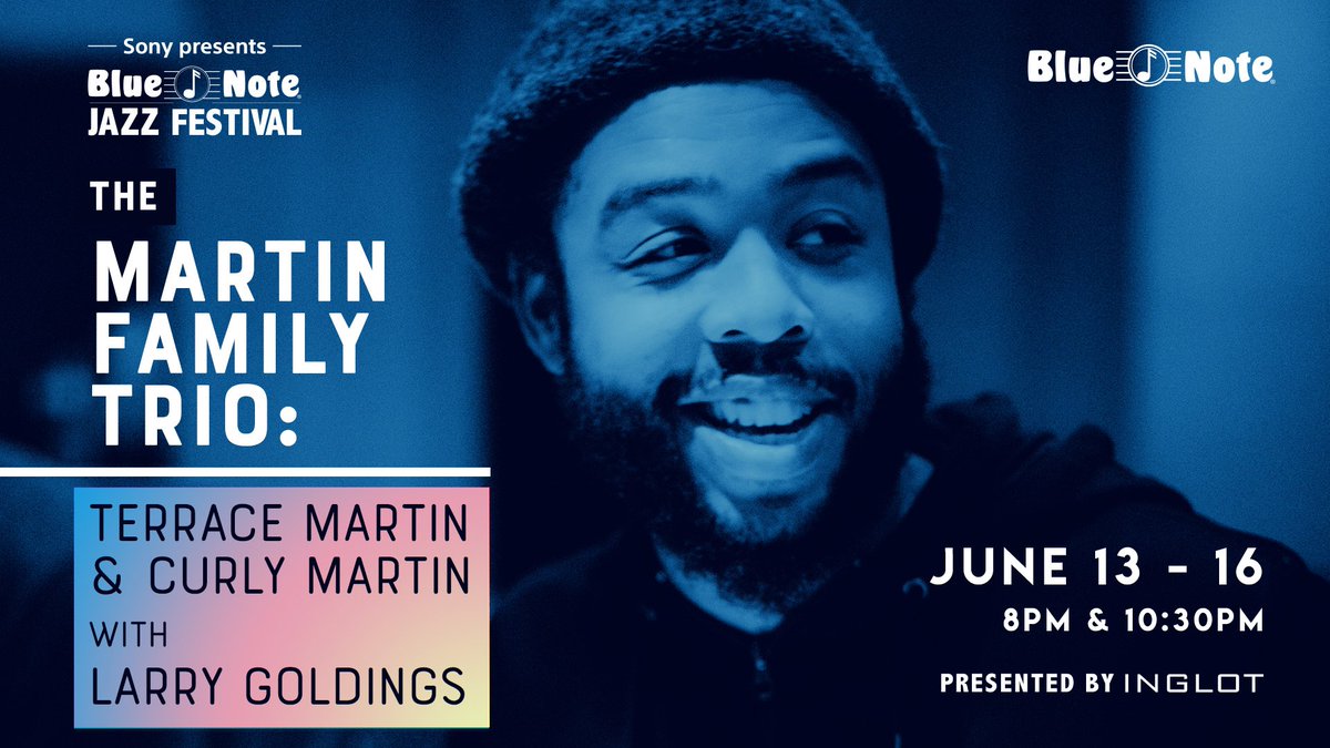 BlueNoteNYC's tweet photo. The Martin Family Trio 6/13-18 Ft. @terracemartin, #CurlyMartin, &amp; @LarryGoldings 

Tix > https://t.co/Conq4Z7HAt

#NYC #Music #TerraceMartin #NightLife #Jazz #LarryGoldings https://t.co/EQ9p2P0gPH