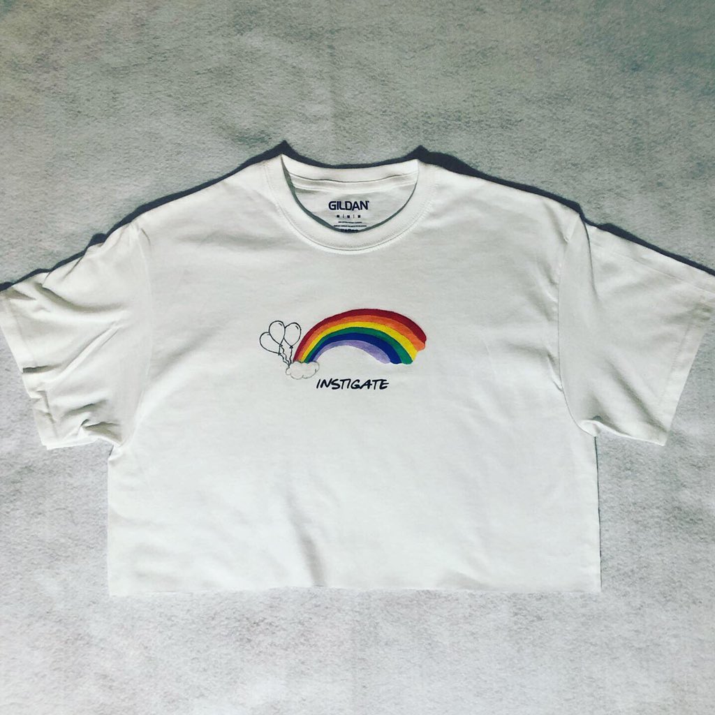 INSTIGATECO's tweet photo. Hand Painted Instigate Pride Crop Tops &amp; Tees. Live on the website now!! Only selling during the month of June🌈 Please rt and help get my business more exposure https://t.co/FYZM8xkQH9