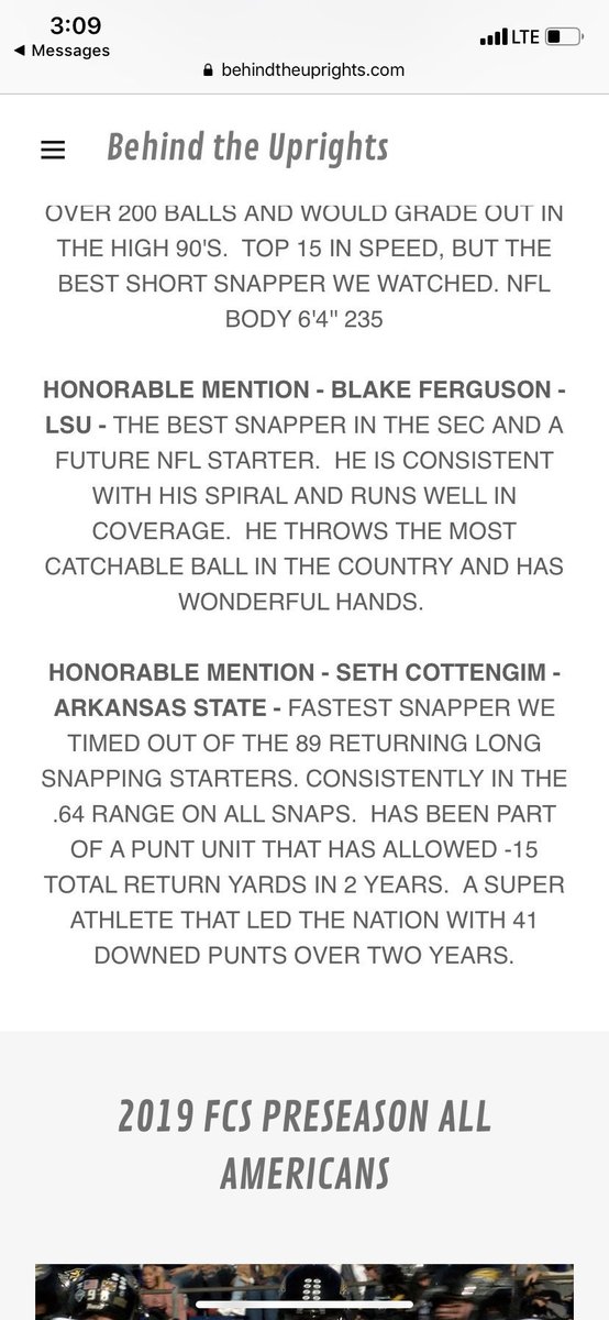 Honored to be an FBS Preseason All American! All that work behind the scenes from family and friends got me to this point, only thing to do is keep moving forward!
