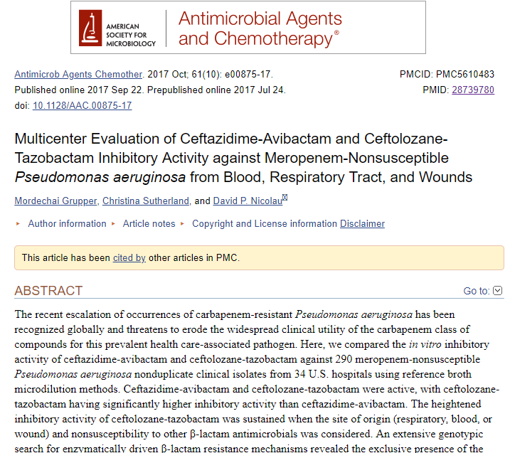 #OTILT #idgeeks Zerbaxa has slightly more activity against resistant Pseudomonas aeruginosa isolates when compared to Avycaz. 
P.S. Zerbaxa is also now FDA approved for hospital-acquired and ventilator-associated bacterial pneumonia. <a href="/julie_justo/">Julie Ann Justo</a> @jlbouchard001 <a href="/cpowers996/">Caroline Powers</a>